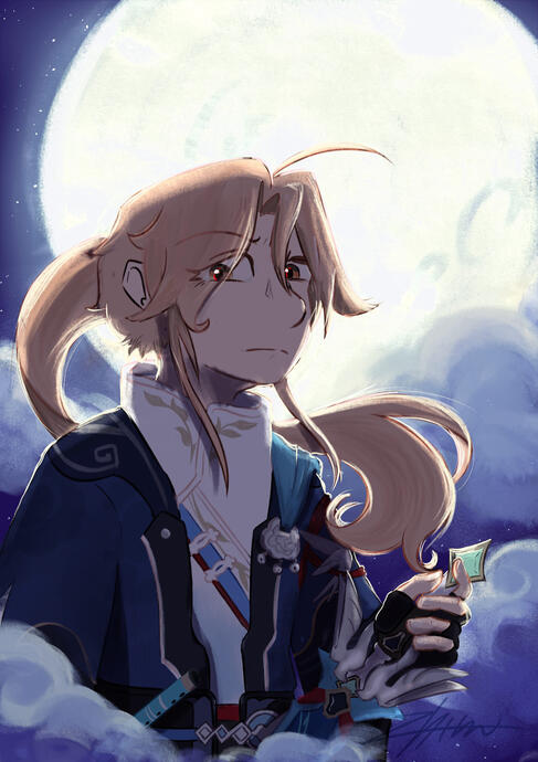 True Blue 完成! The first zine piece I ever did back in 2025! While I am not too personally proud of the final piece (I ended up being super busy that year) I am still happy I did it!